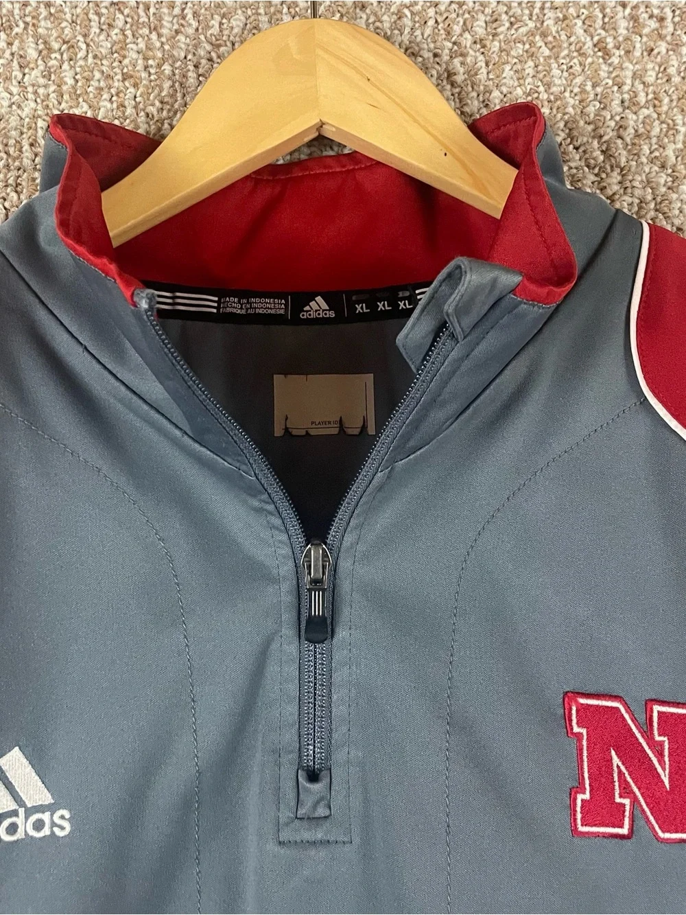 Adidas Nebraska Cornhuskers Pullover Jacket Mens XL Soft Shell 1/4 Zip R3